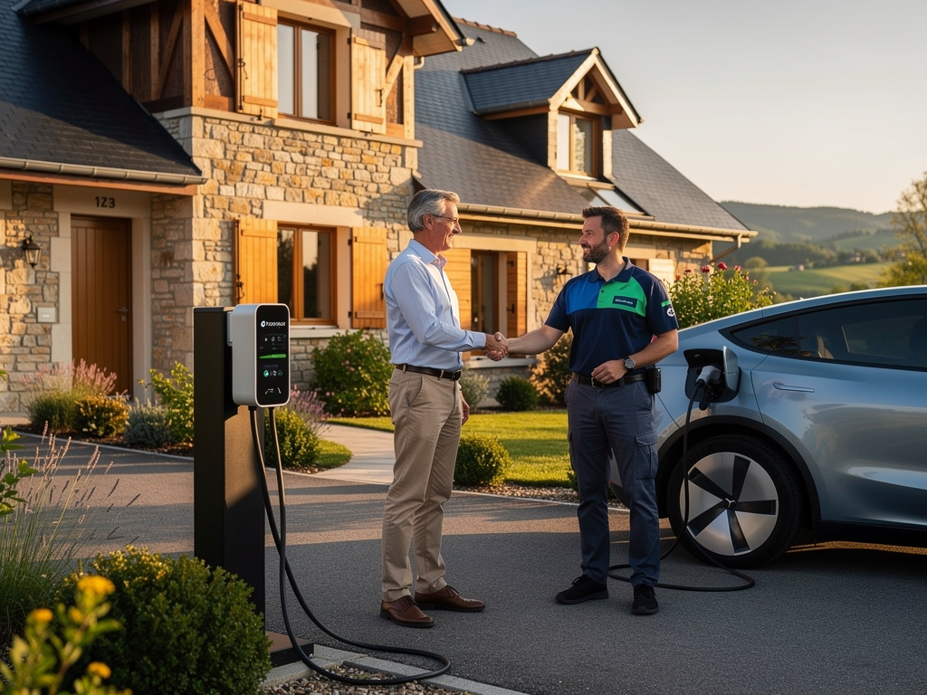 Client satisfait borne recharge Clermont Ferrand installation